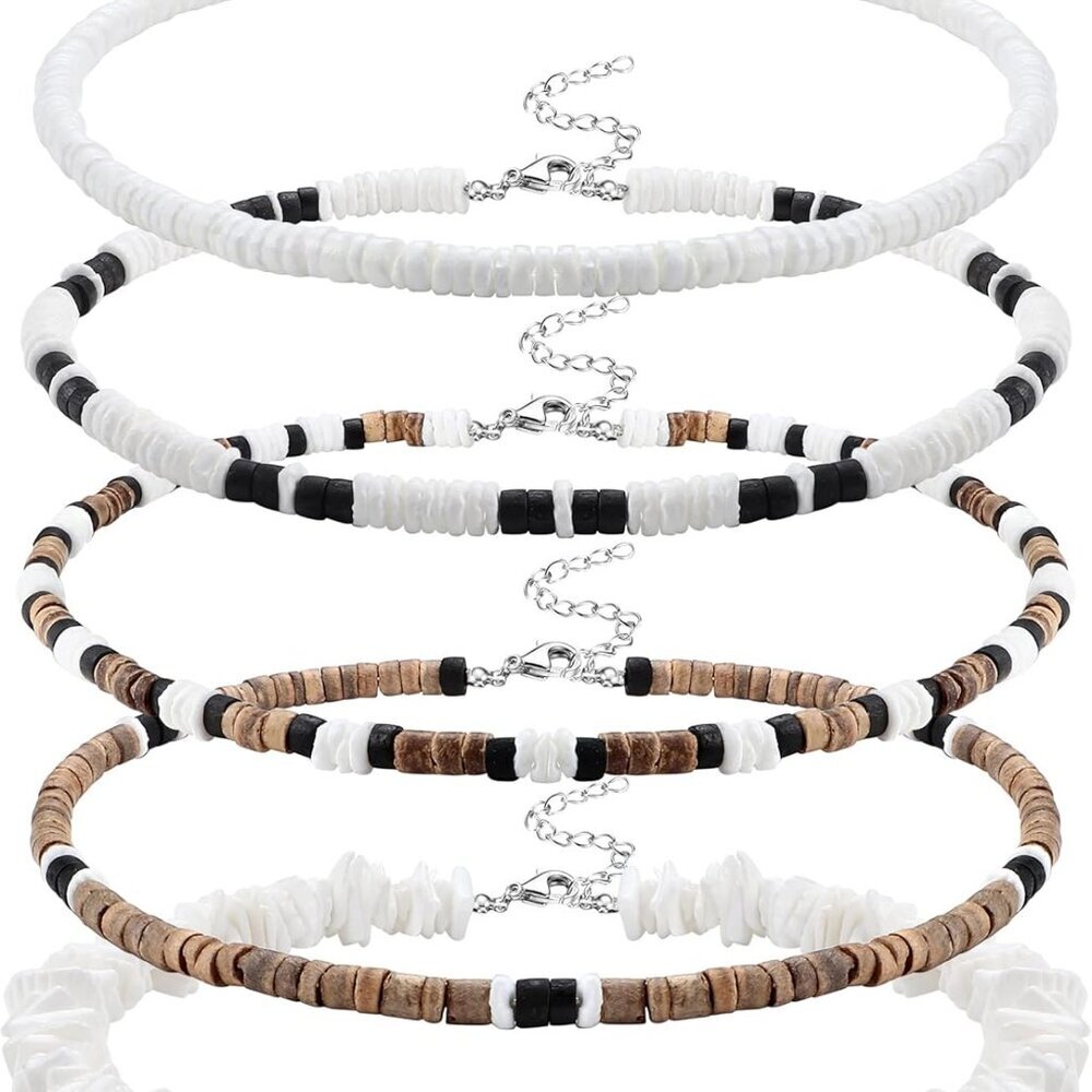 Surfer Puka Shell Beach Choker Necklace